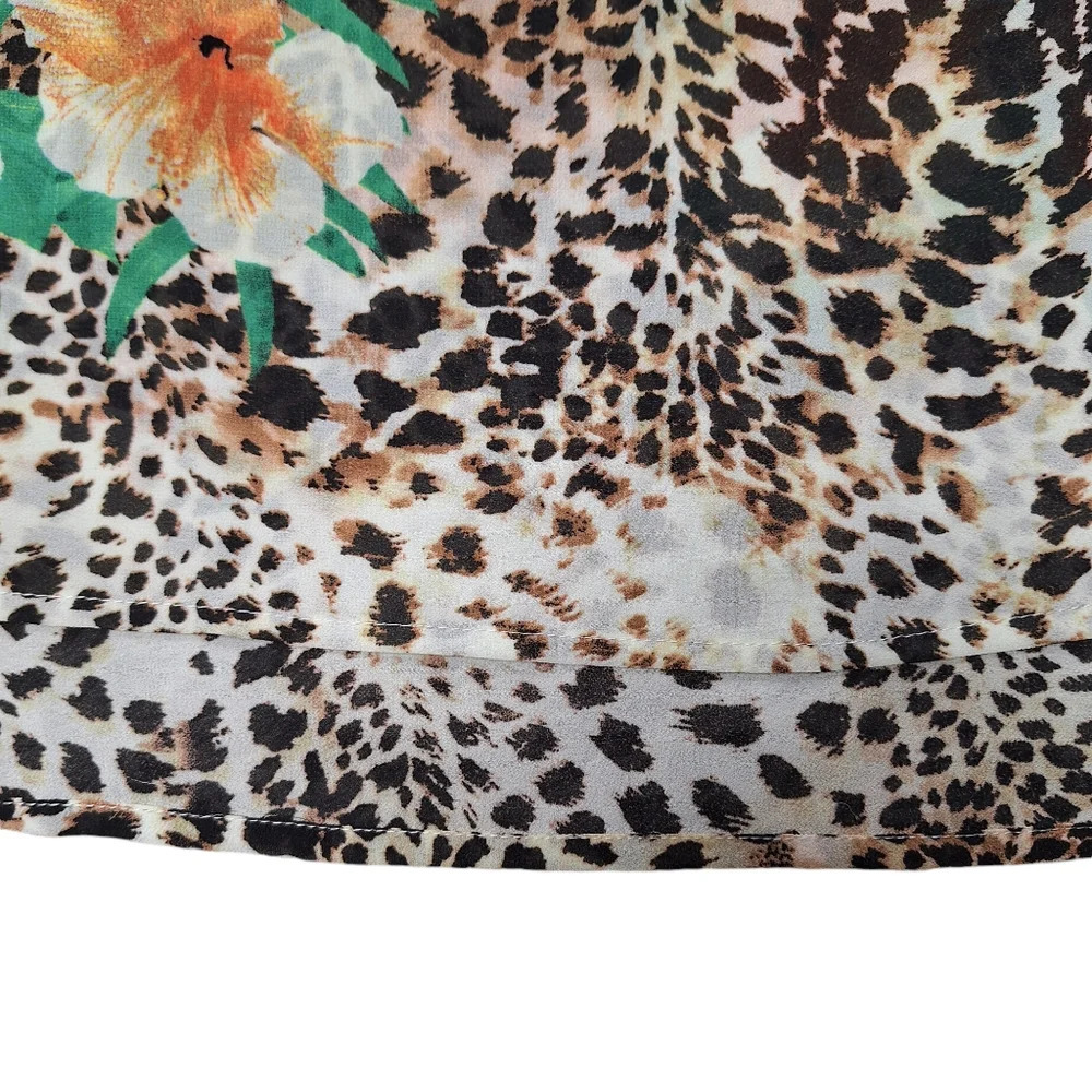 Soft Surroundings Lightweight Sheer Floral Animal Print Tunic Top Petite - Picture 8 of 14